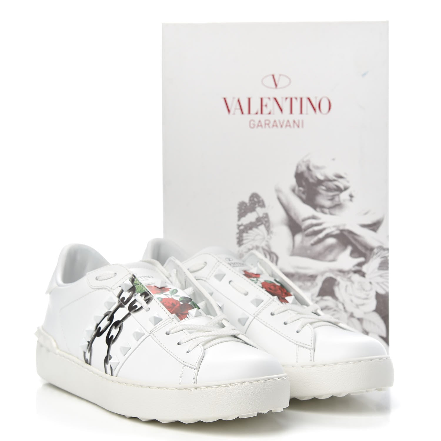 Valentino Garavani X UNDERCOVER Calfskin Womens Untitled Rockstud Open Sneakers 41 White 10 of 10