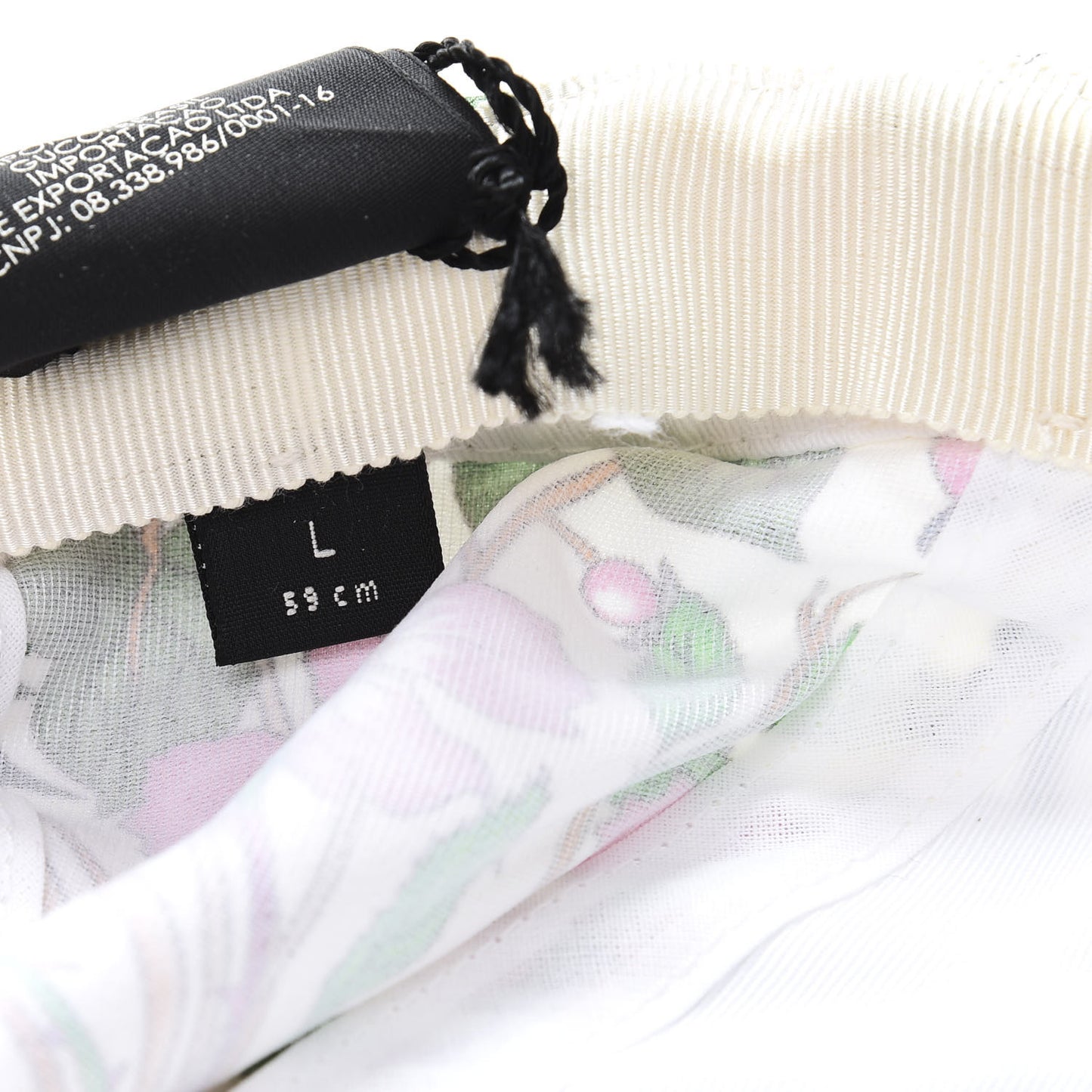 Silk PVC Flora Print Baseball Cap White Multicolor