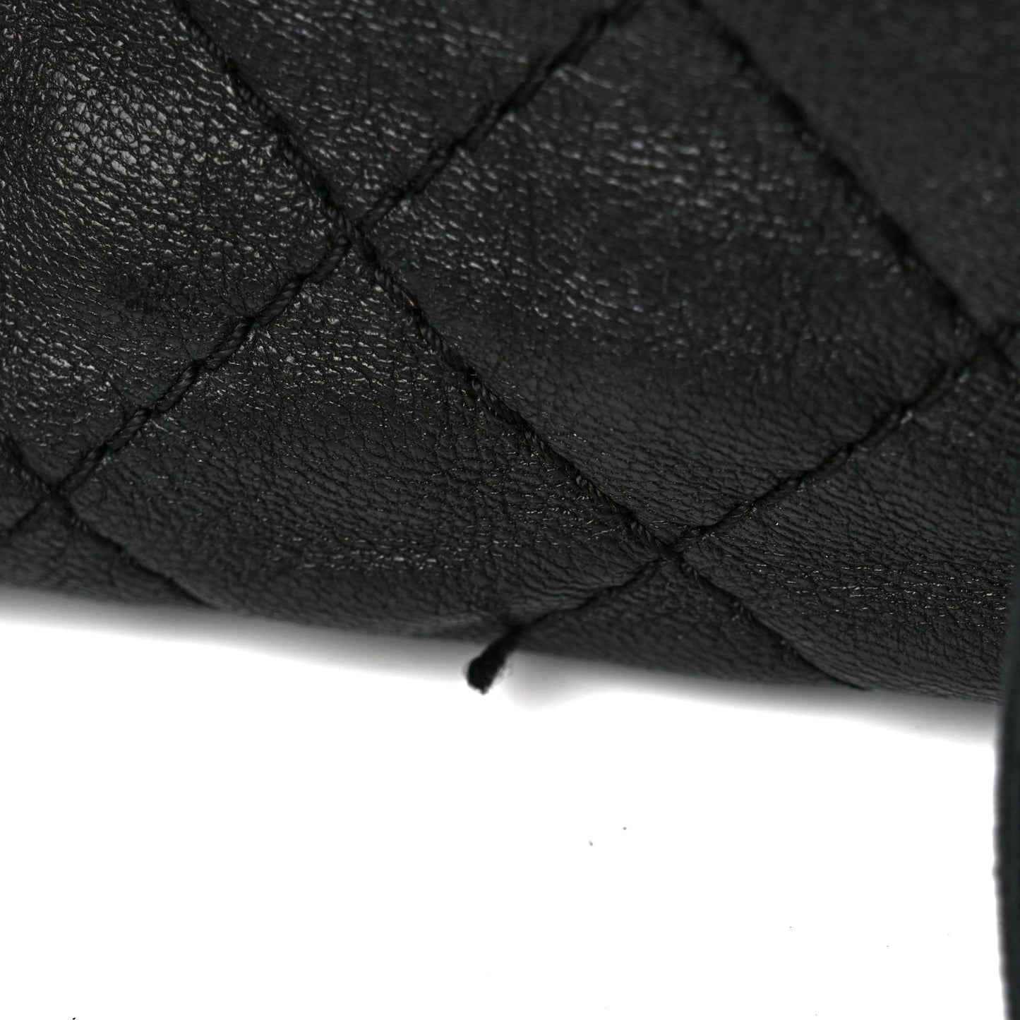 Goatskin Suede Calfskin Quilted Patchwork Drawstring Bag Black