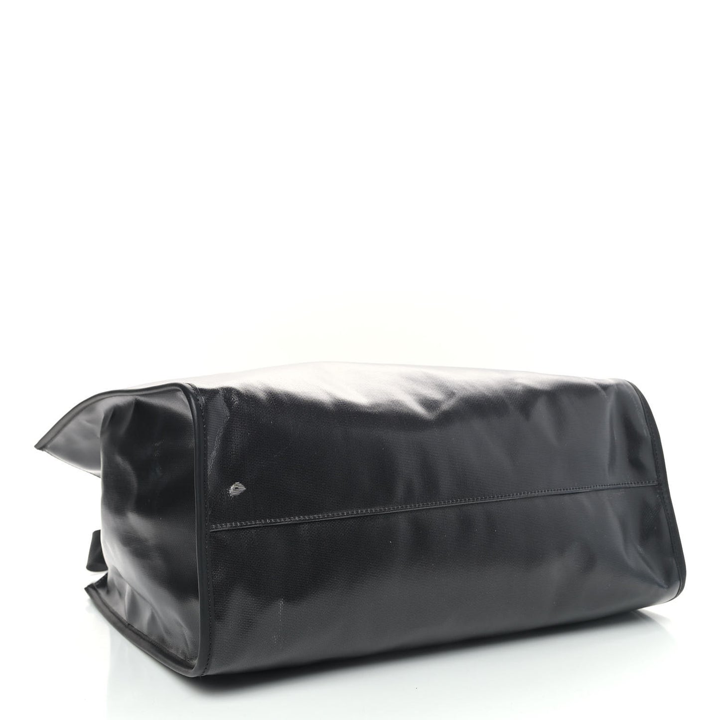 X SARAH COLEMAN Coated Canvas FF Fish Eye Logo Shopping Tote Black White