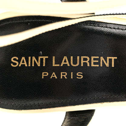 Saint Laurent Patent Amy Sandals 38 Pearl 7 of 15