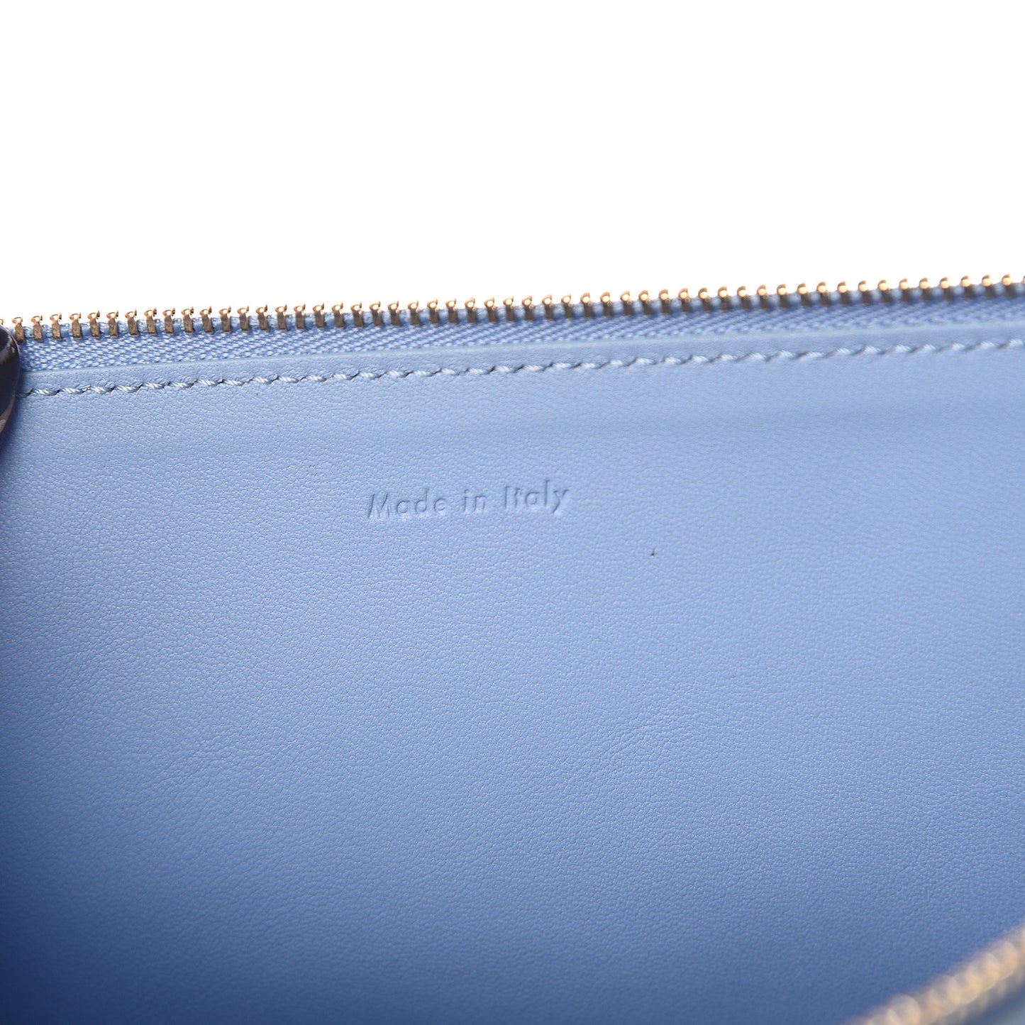 Smooth Lambskin Bi-Color Solo Clutch Pouch Blue Black
