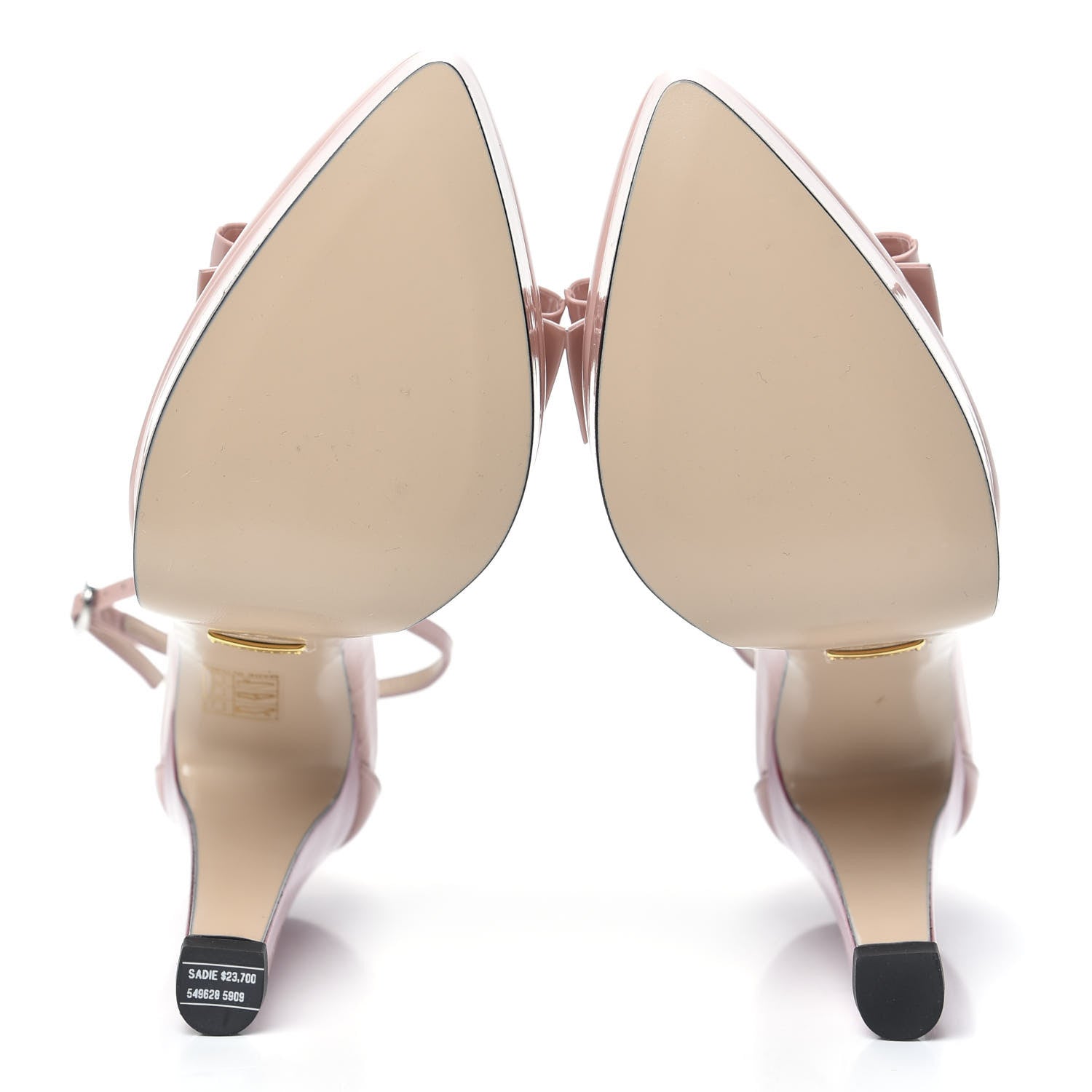Gucci Patent Crystal GG Bow Sadie Spike Ankle Strap d'Orsay Platform High Heel Pumps 37 Perfecct Pink 5 of 9