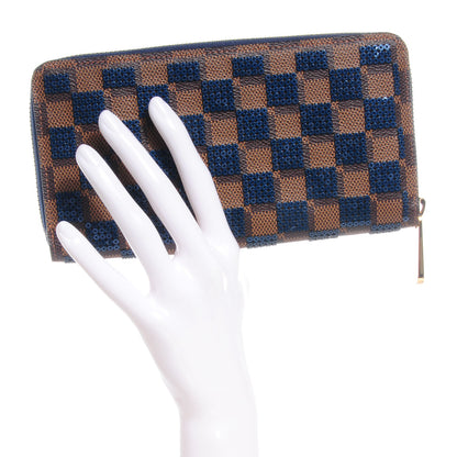 Louis Vuitton Damier Paillettes Zippy Wallet Blue 2 of 7