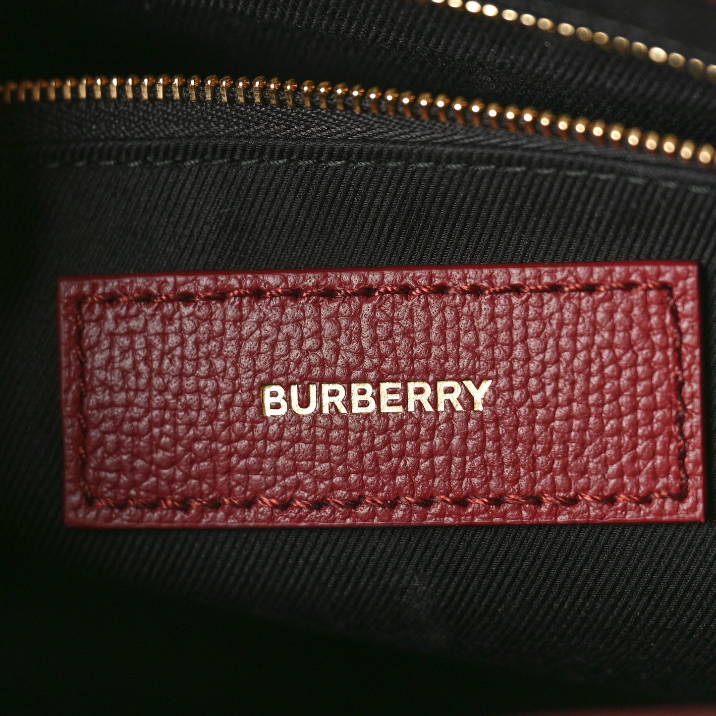 Grainy Calfskin House Check Medium Banner Tote Mahogany Red