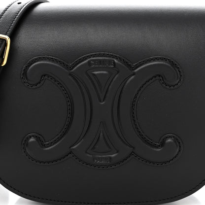 Celine Smooth Calfskin Cuir Triomphe Folco Crossbody Bag Black 9 of 11