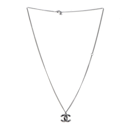 Chanel Baguette Crystal Large CC Necklace Silver Black 3 of 5