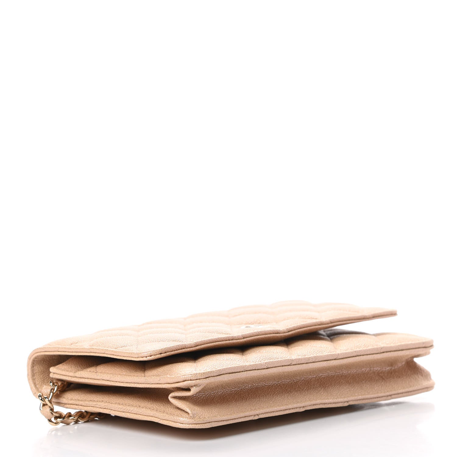 Chanel Iridescent Caviar Quilted Wallet On Chain WOC Beige 4 of 12