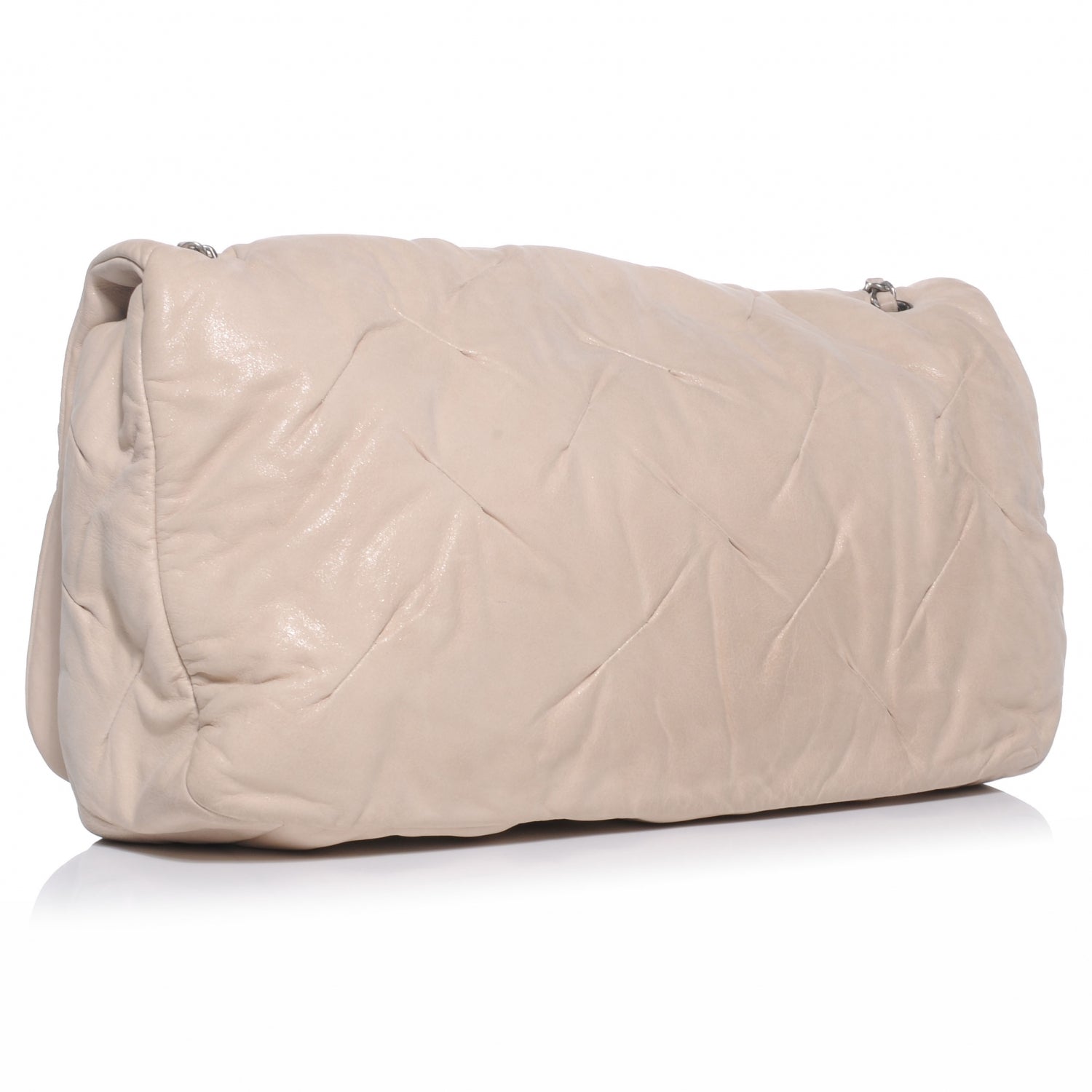 Chanel Iridescent Calfskin Large Glint Flap Beige Clair 3 of 7