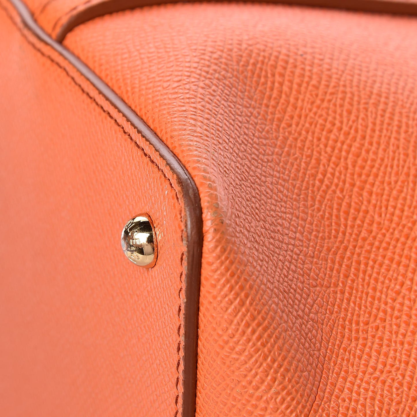 Textured Calfskin Miss Escape Tote Orange