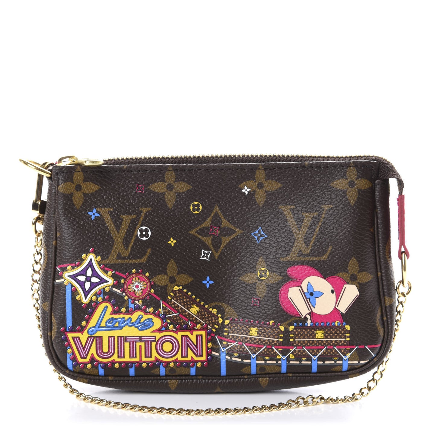 Monogram 2020 Christmas Animation Roller Coaster Mini Pochette Accessories Pivoine