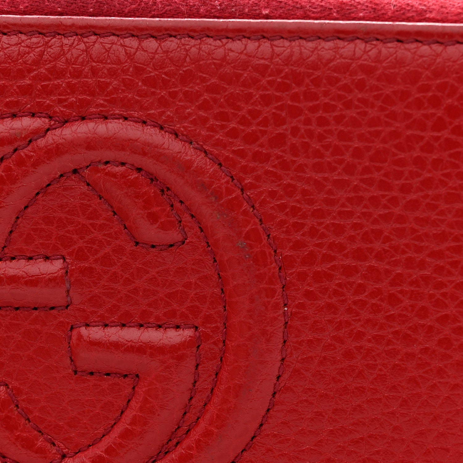 Gucci Pebbled Calfskin Soho Zip Around Wallet Red 13 of 14