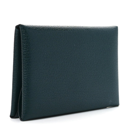 Hermes Chevre Chamkila Calvi Duo Card Case Vert Cypress 3 of 7