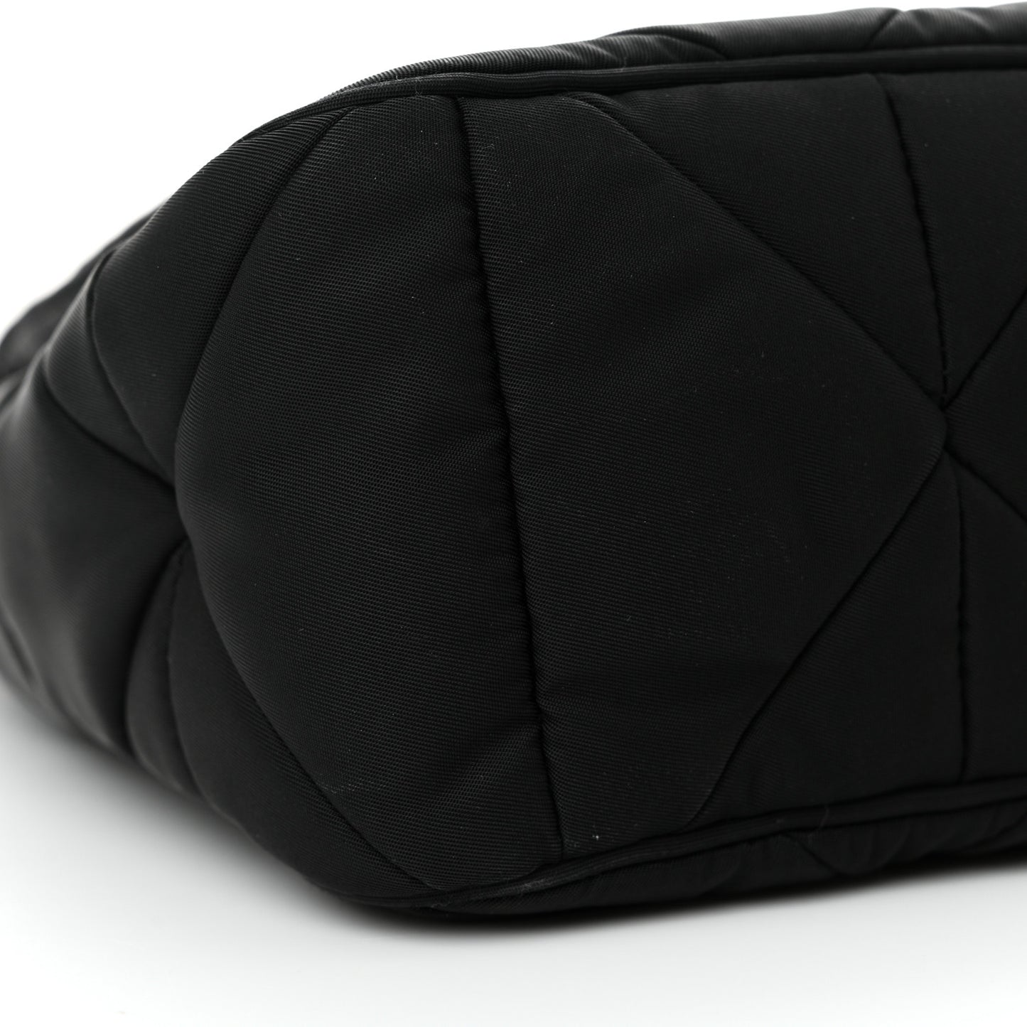 Re-Nylon Quilted Padded Flap Shoulder Bag Black