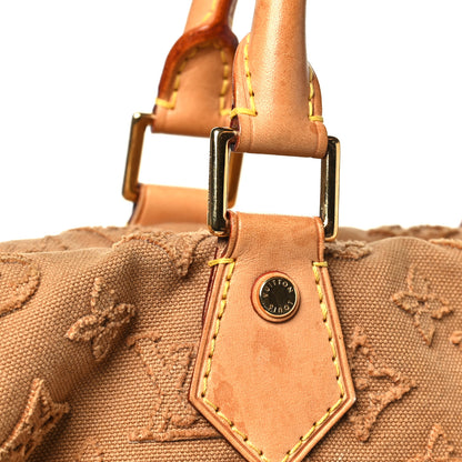 Louis Vuitton Denim Monogram Stone Speedy Bandouliere 35 Caramel 10 of 10