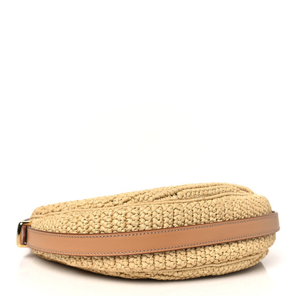 Prada Yarn Raffia Effect Crochet Arque Shoulder Bag Natural 4 of 10