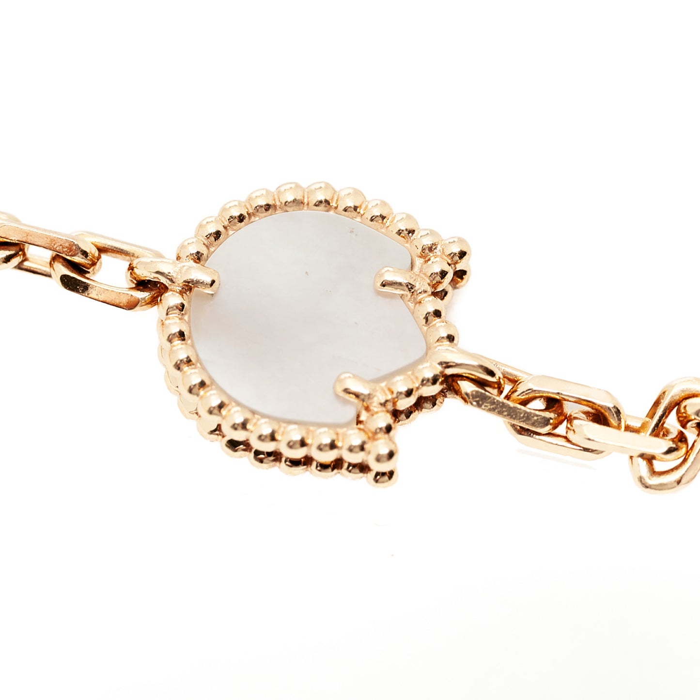 18K Rose Gold Carnelian Mother of Pearl Onyx 5 Motifs Lucky Spring Bracelet