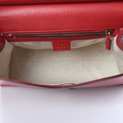 Gucci Calfskin Small GG Marmont Top Handle Bag Vulcanic Red 5 of 11