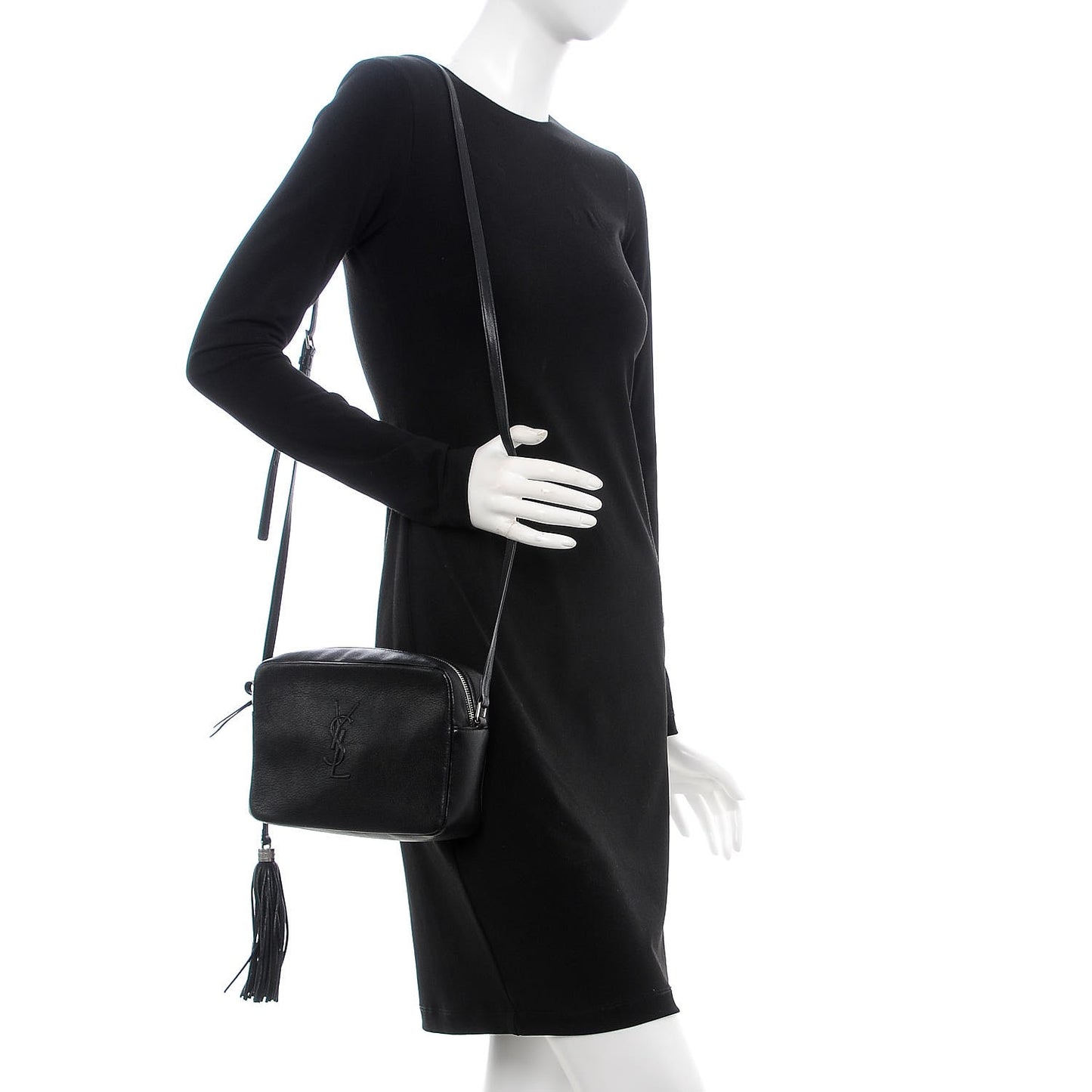 Lambskin Monogram Small Lou Camera Bag Black