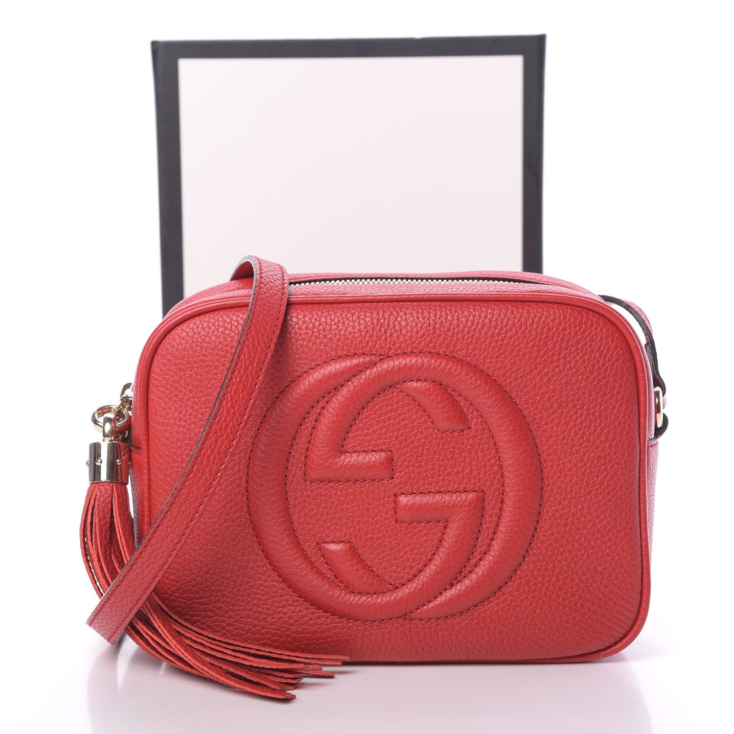 Gucci Pebbled Calfskin Small Soho Disco Bag Tabasco Red 14 of 14