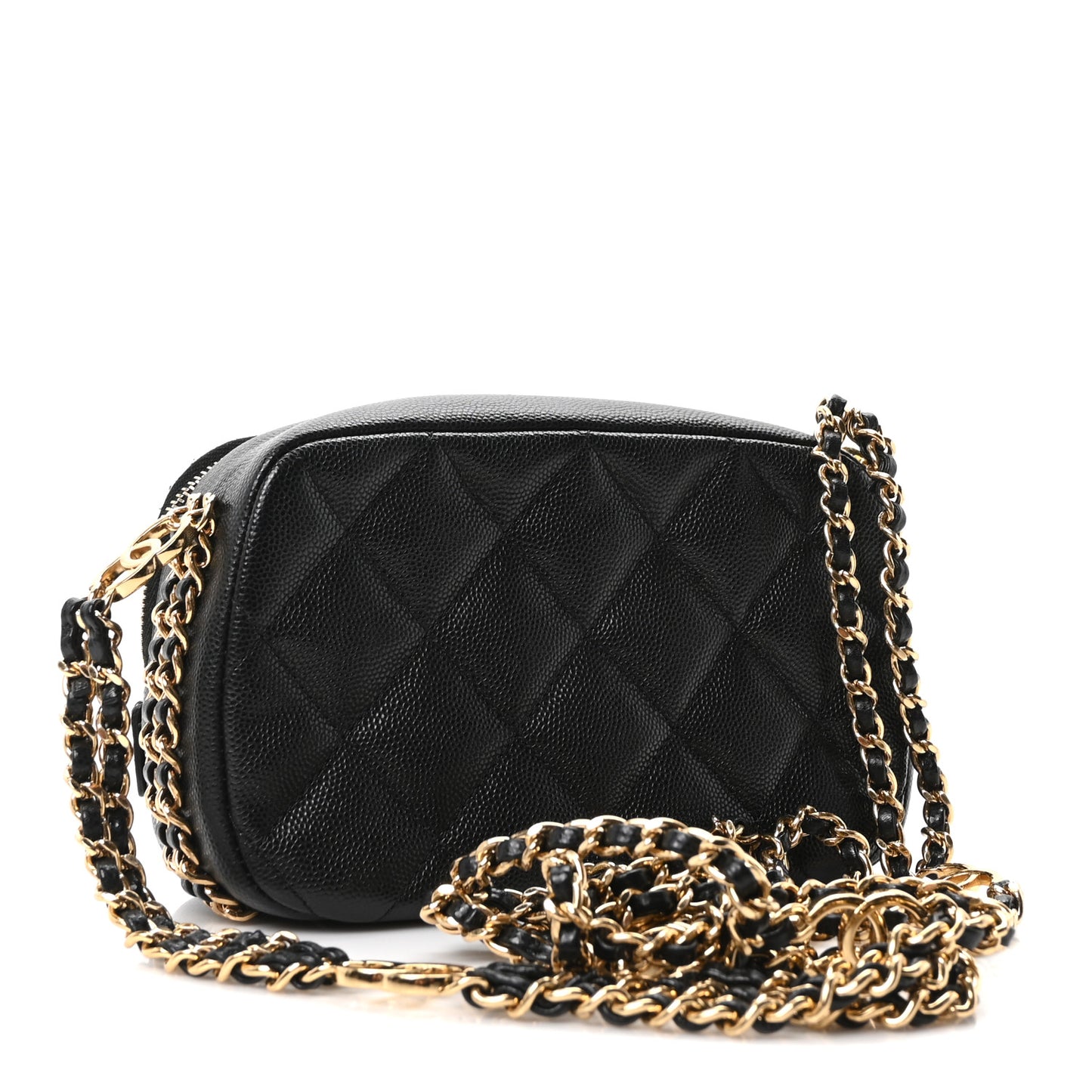 Caviar Quilted Mini CC You Camera Case Black