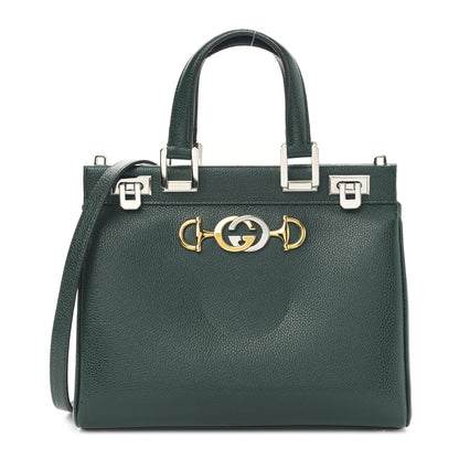Gucci Grainy Calfskin Small Zumi Top Handle Bag Vintage Green 1 of 9
