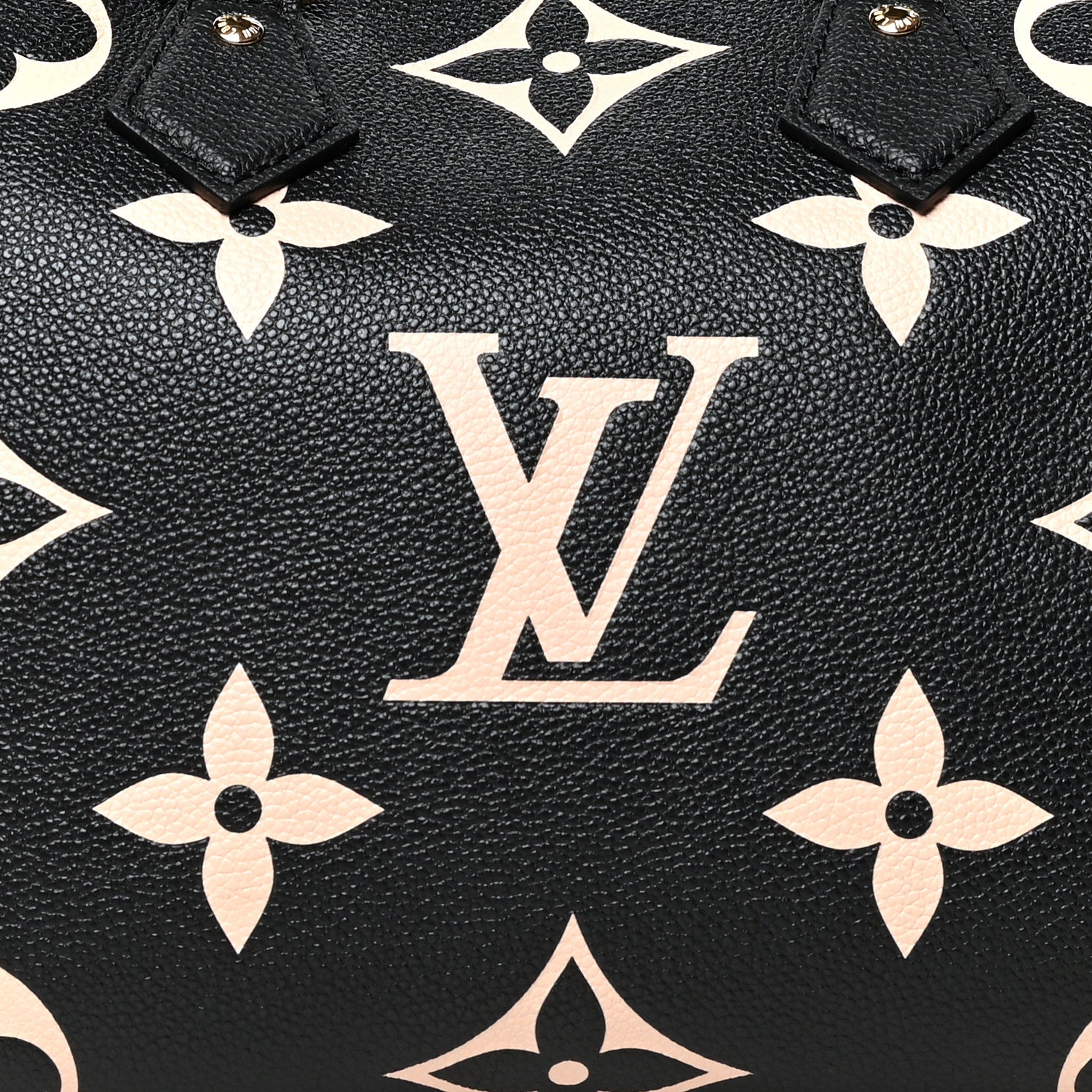 Louis Vuitton Empreinte Monogram Giant Speedy Bandouliere 25 Black Beige 7 of 11