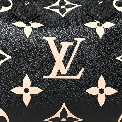 Louis Vuitton Empreinte Monogram Giant Speedy Bandouliere 25 Black Beige 7 of 11