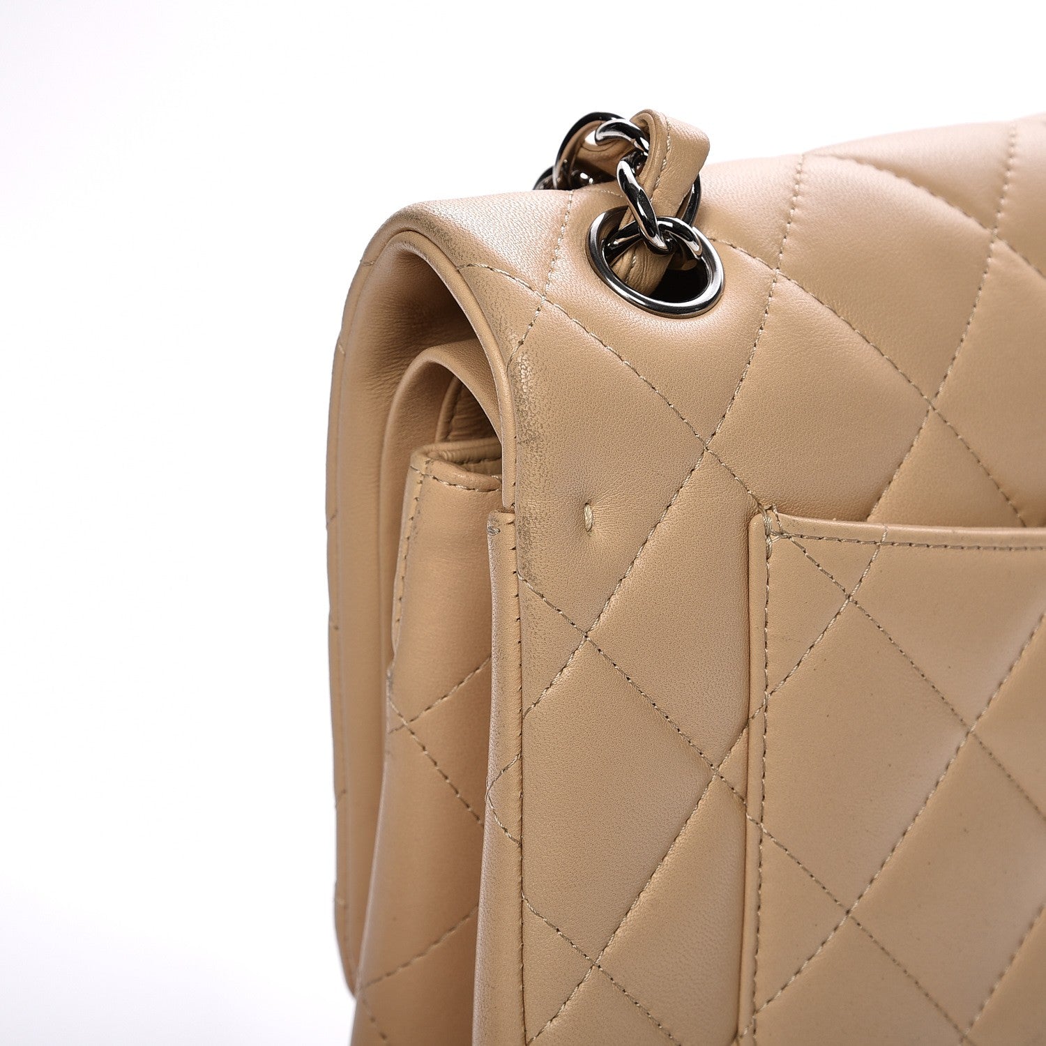 Chanel Lambskin Quilted Jumbo Double Flap Beige 5 of 14