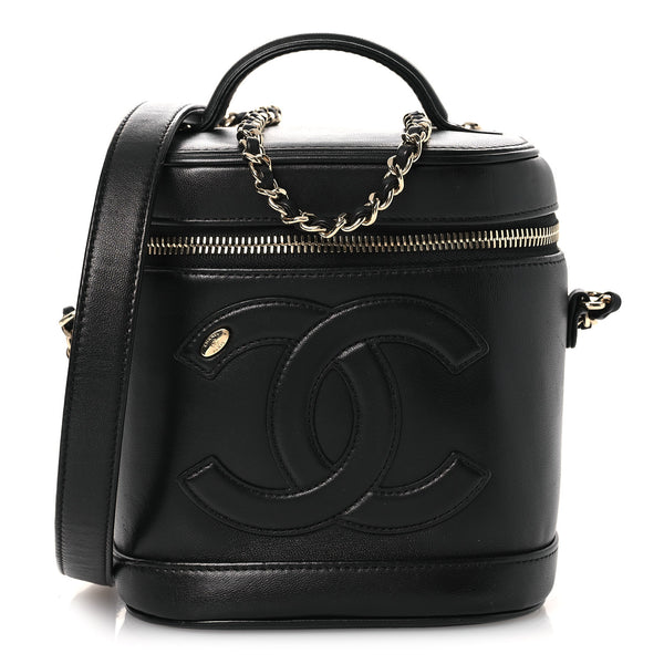Chanel Lambskin Timeless Vanity Cosmetic Case Black 1859522