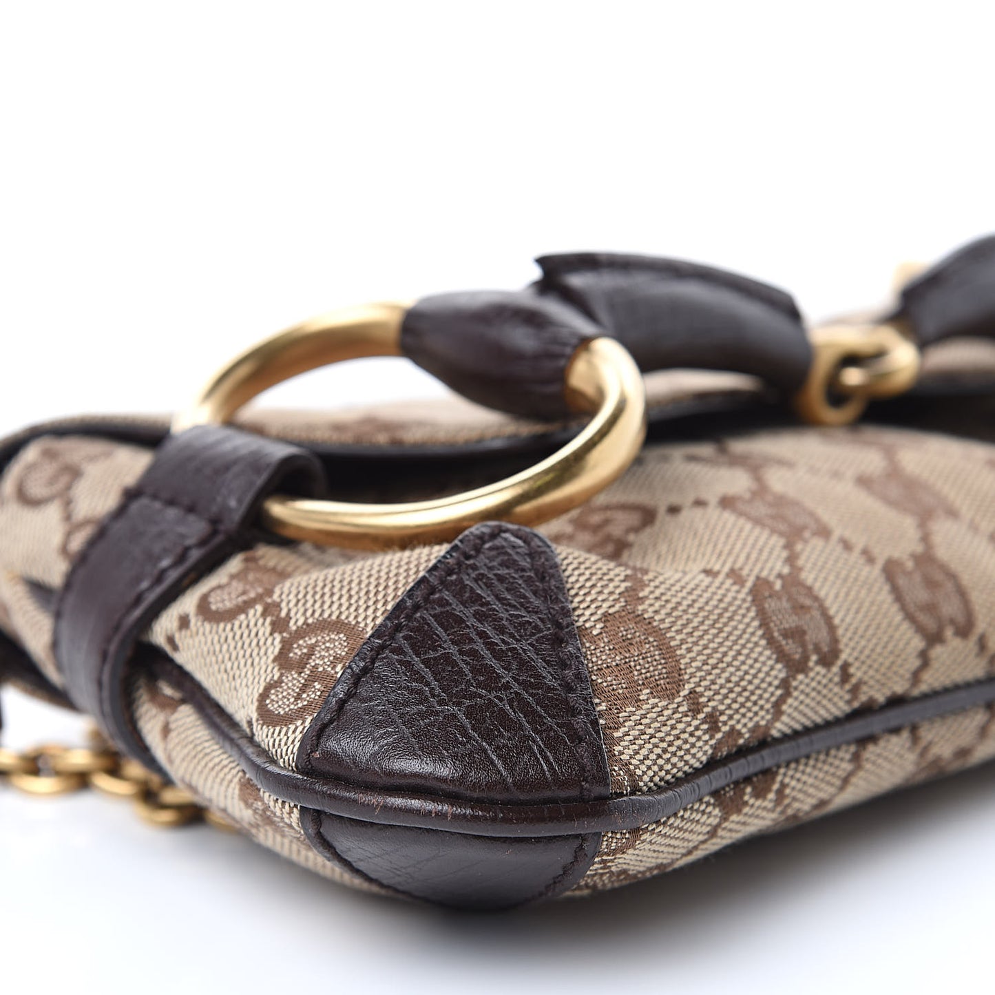 Monogram Horsebit Clutch Dark Brown