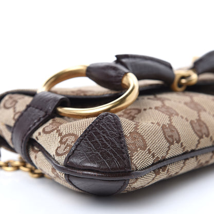 Gucci Monogram Horsebit Clutch Dark Brown 8 of 9