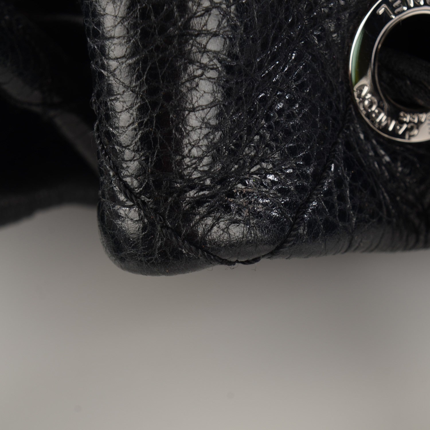 Chanel Glazed Calfskin On The Road Drawstring Tote Black 6 of 12