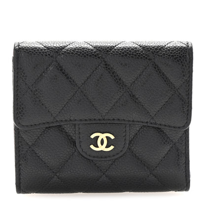 Chanel Caviar Quilted Compact Flap Wallet Black 1 of 8