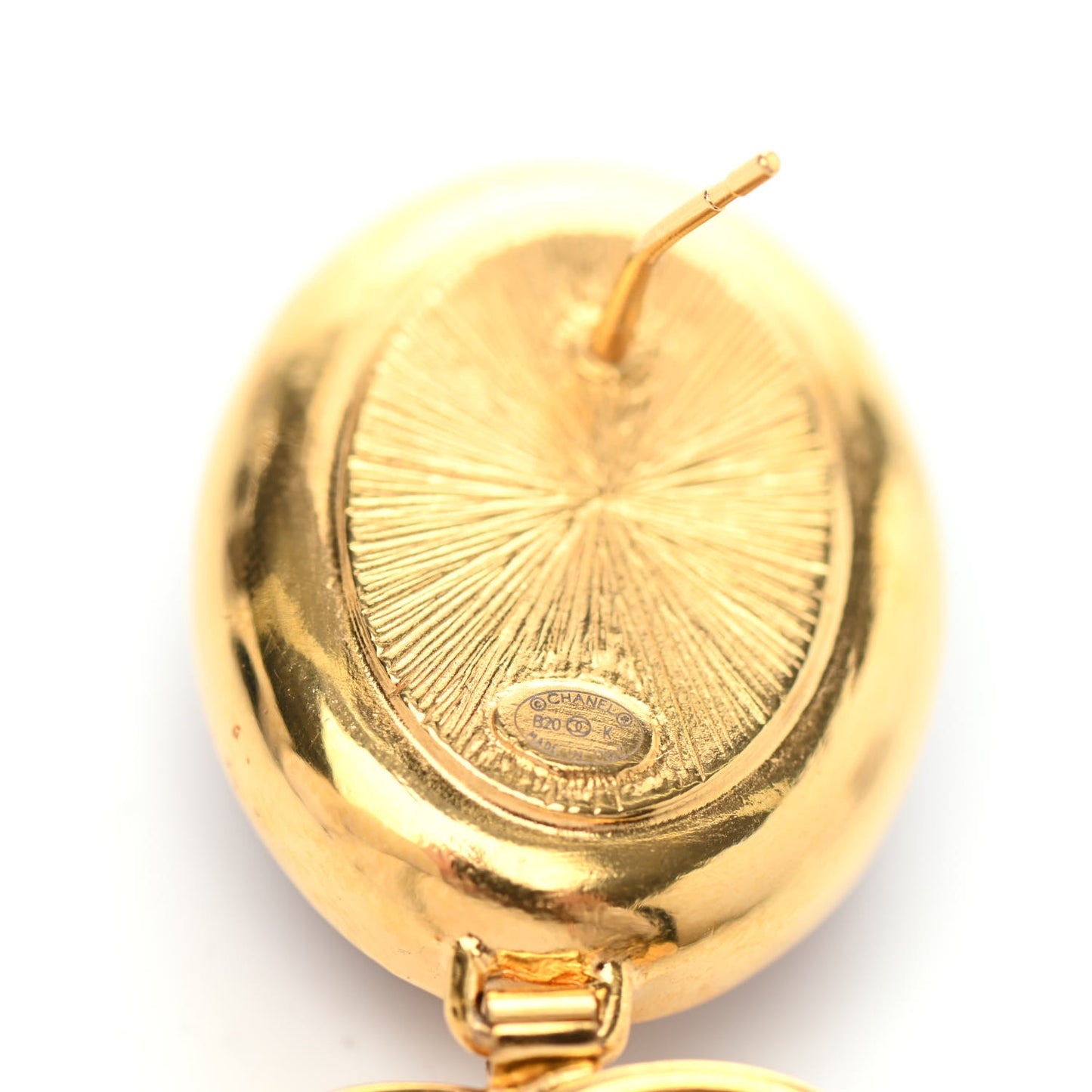 Resin Metal Obazine CC Drop Earrings Gold Red