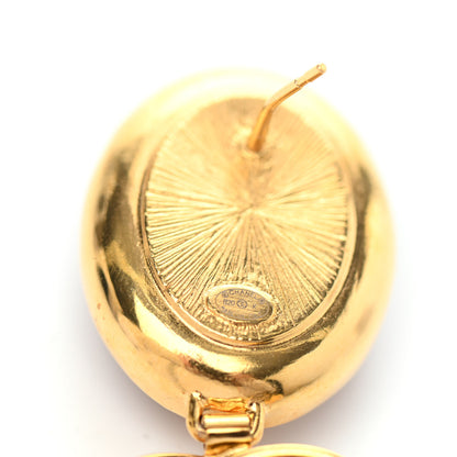 Chanel Resin Metal Obazine CC Drop Earrings Gold Red 4 of 4