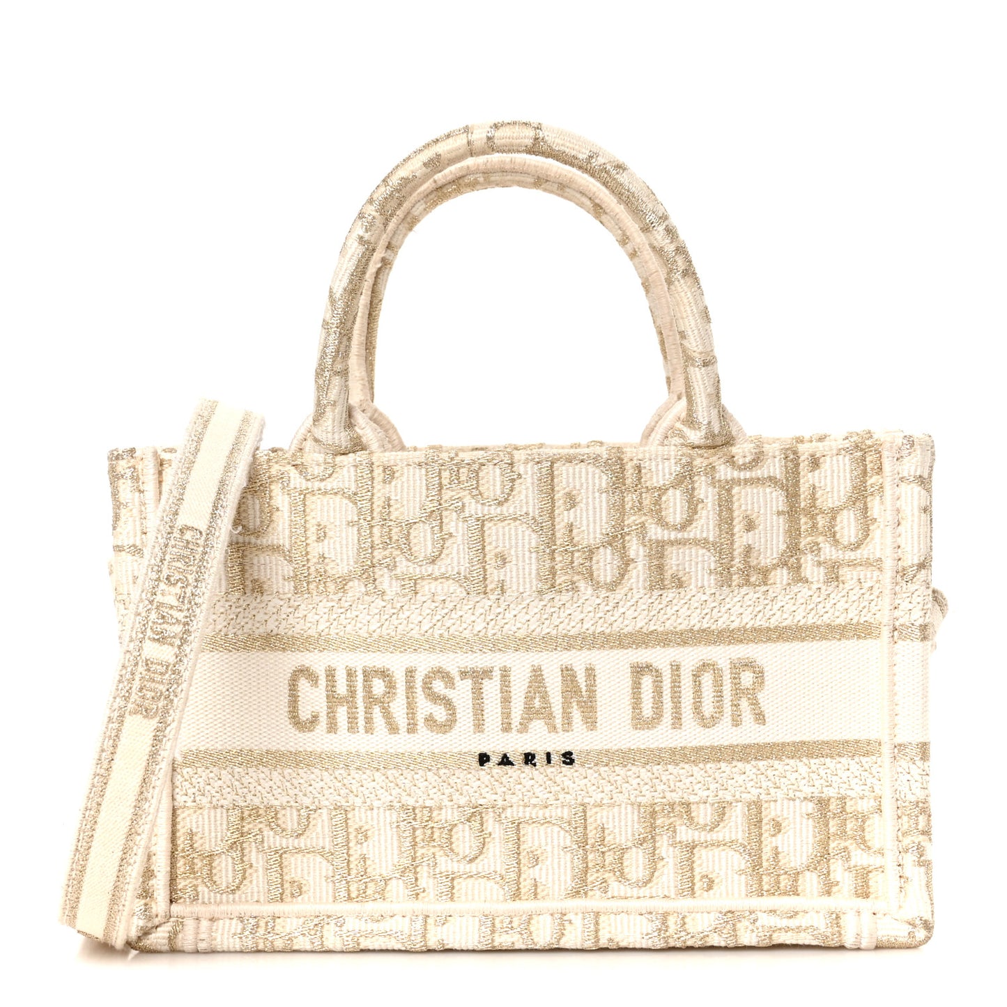 Oblique Mini Book Tote With Strap Gold Multicolor