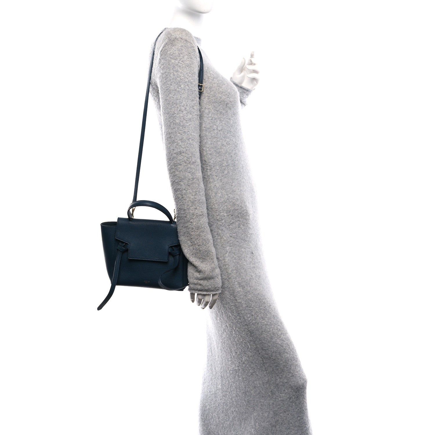 Celine Grained Calfskin Nano Belt Bag Abyss Blue 3 of 13