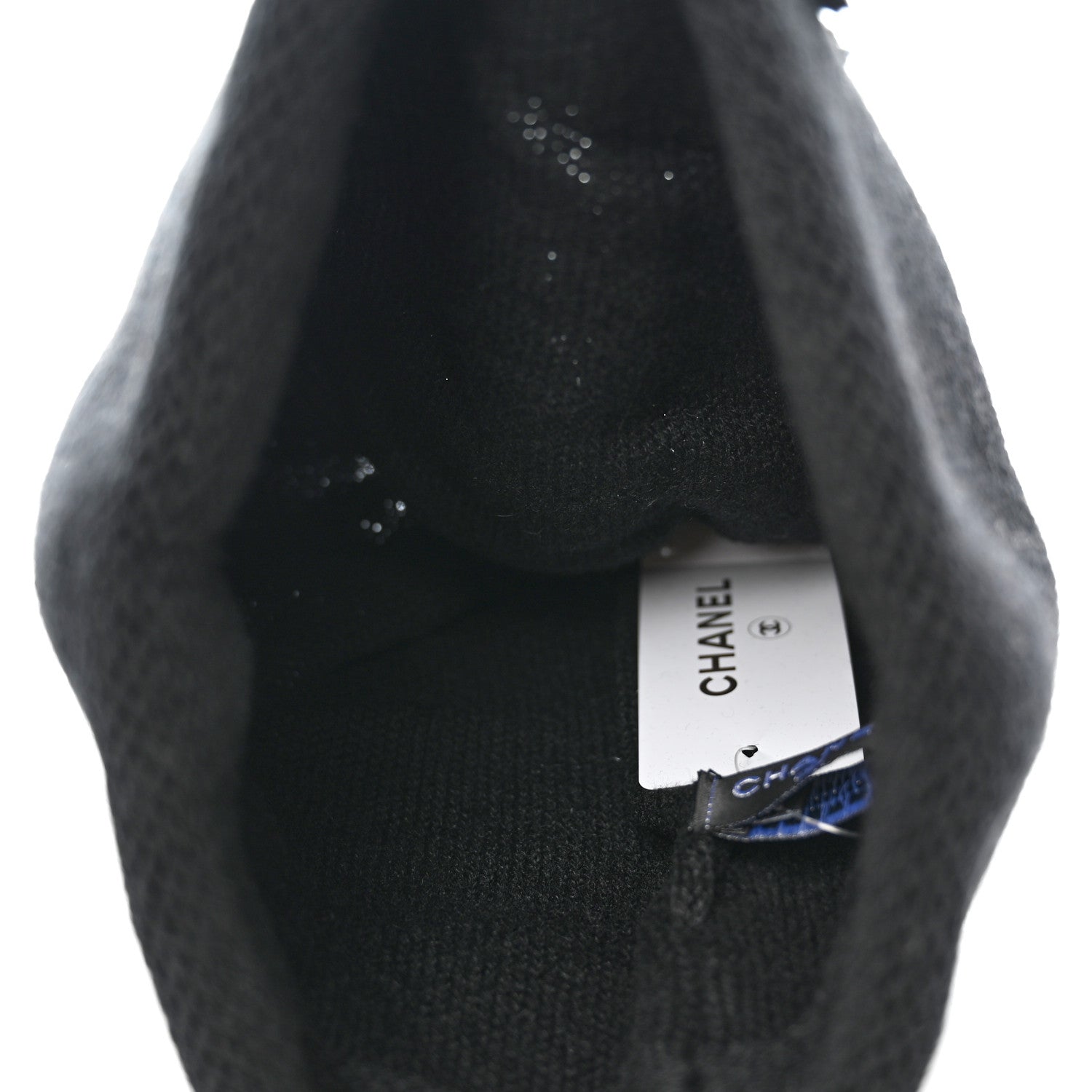 Chanel Cashmere CC Beanie Hat Black 4 of 6