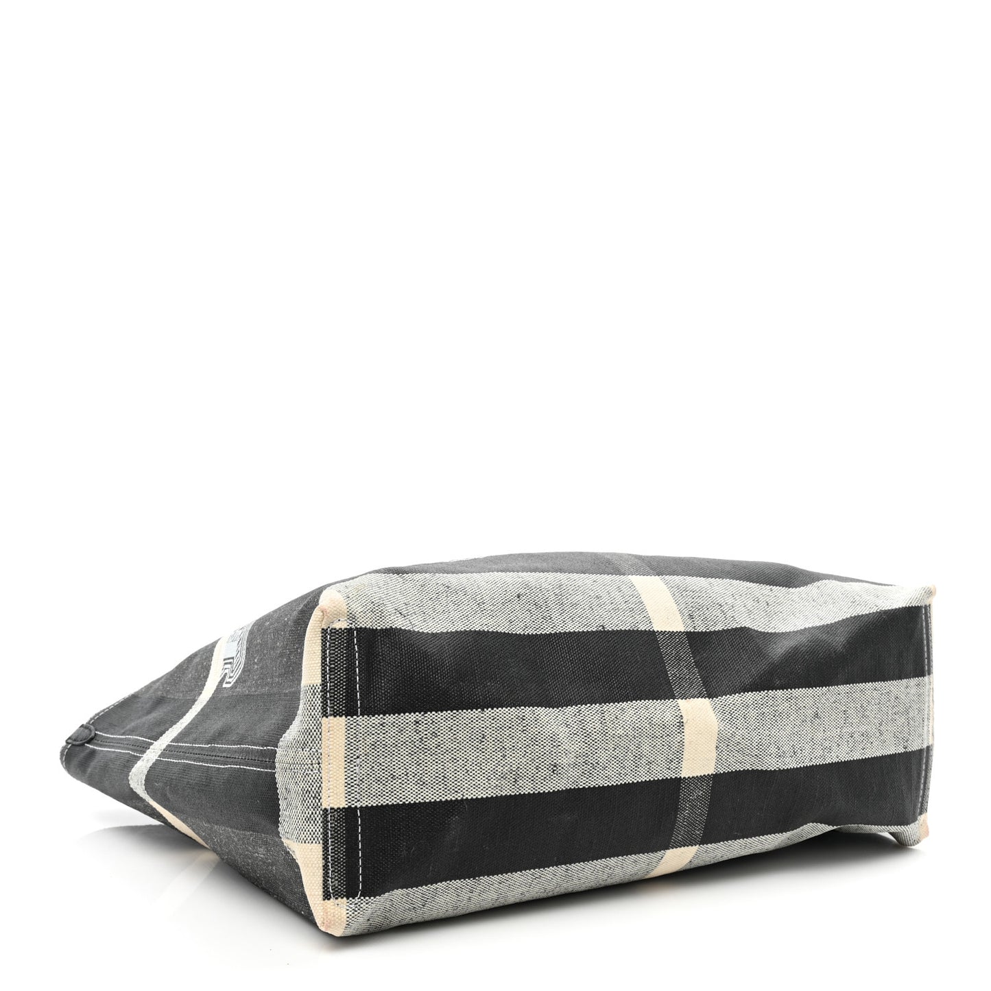 Coated Canvas Mega Check Medium Doodle Tote Black White