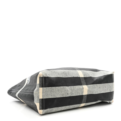 Burberry Coated Canvas Mega Check Medium Doodle Tote Black White 4 of 13