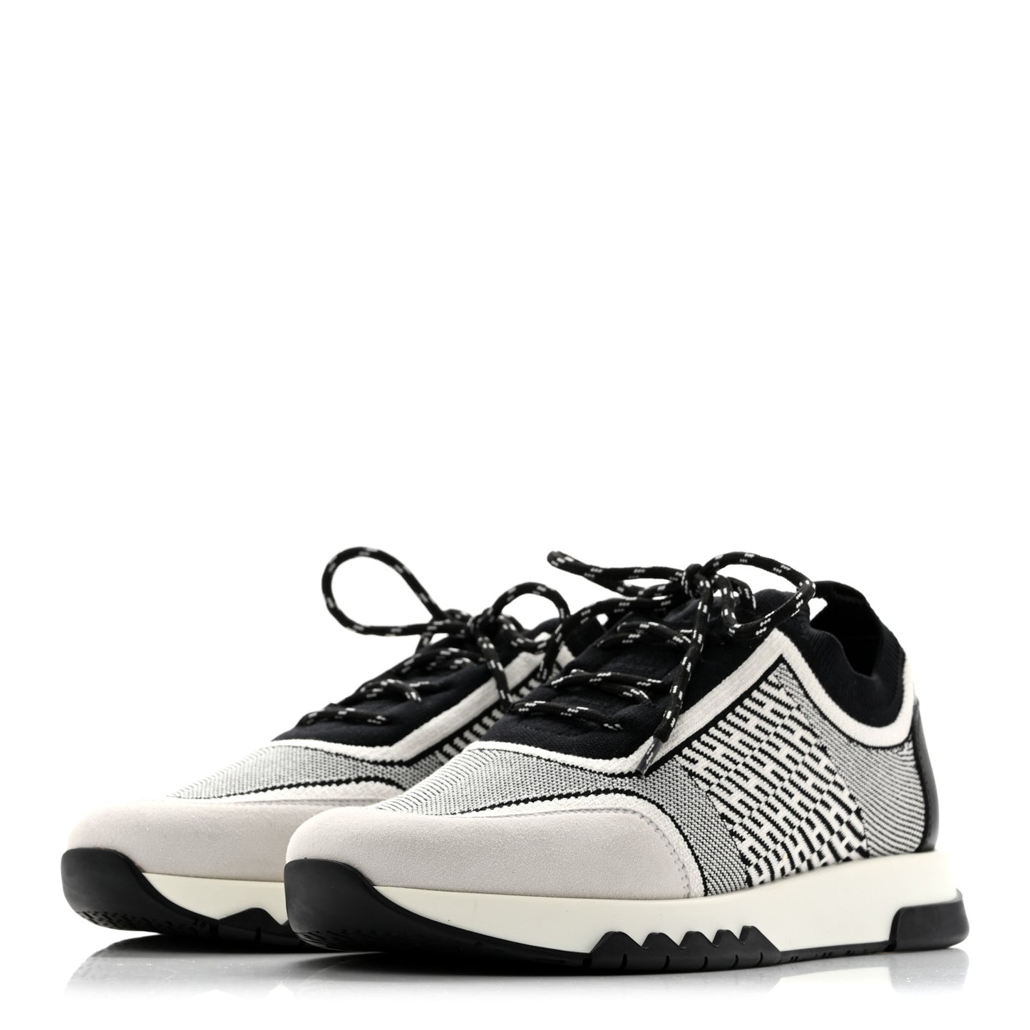 Knit Bi-Color Womens Addict Sneakers 37 Black White