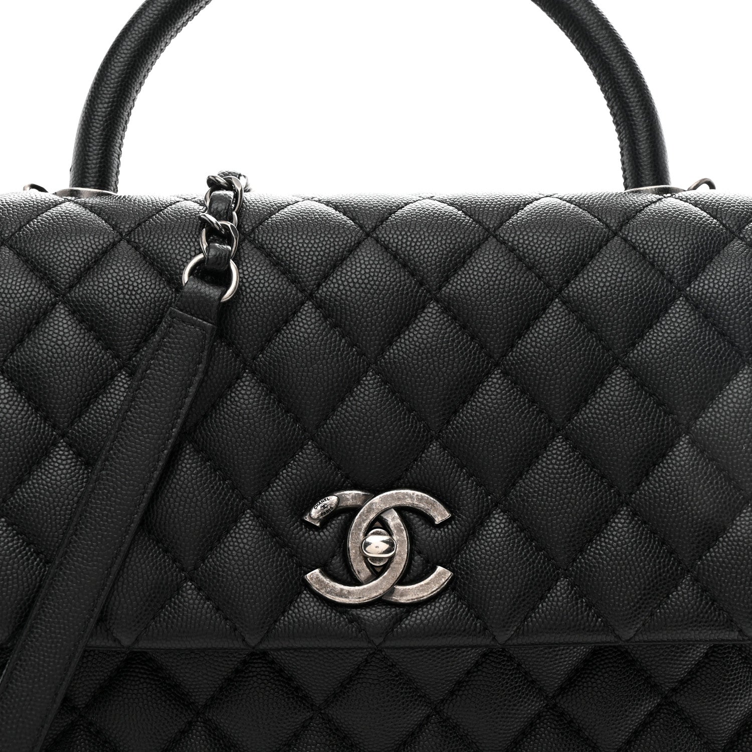 Chanel Caviar Quilted Large Coco Handle Flap Black 9 of 12