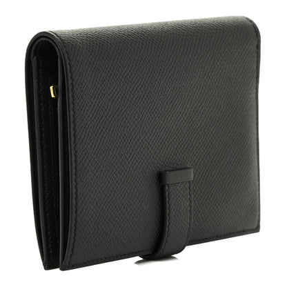 Hermes Epsom Bearn Compact Wallet Black 3 of 11
