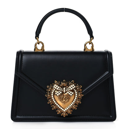 Dolce & Gabbana Smooth Calfskin Small Devotion Envelope Top Handle Bag Black 1 of 9