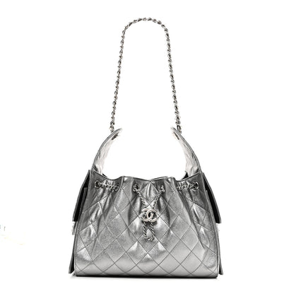Chanel Metallic Caviar Quilted Small Chanel 25 Handbag Anthracite 1 of 10
