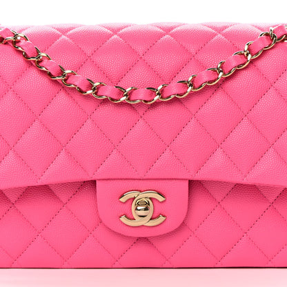 Chanel Caviar Quilted Medium Double Flap Rose 8 of 11
