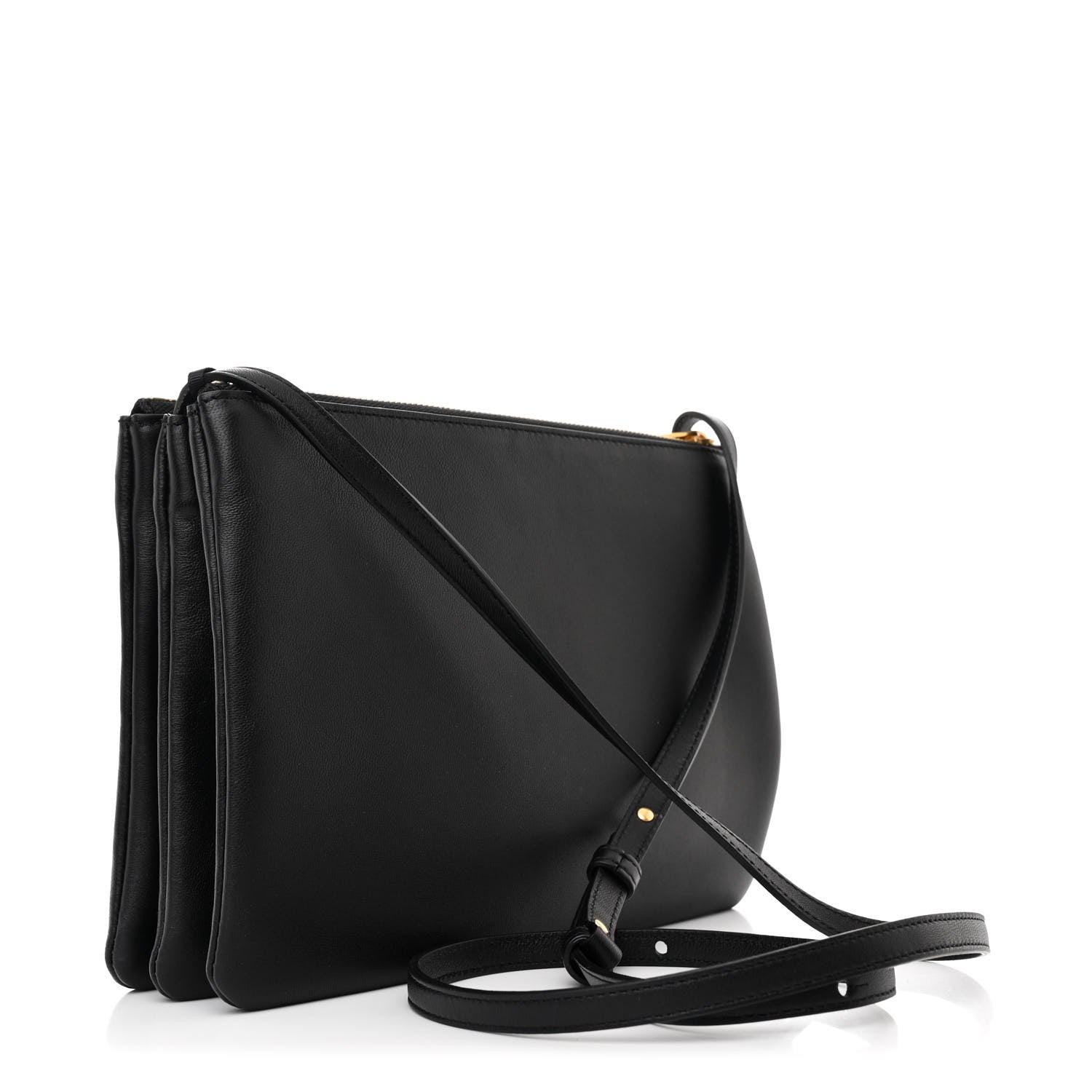 Celine Lambskin Large Trio Crossbody Bag Black 3 of 13