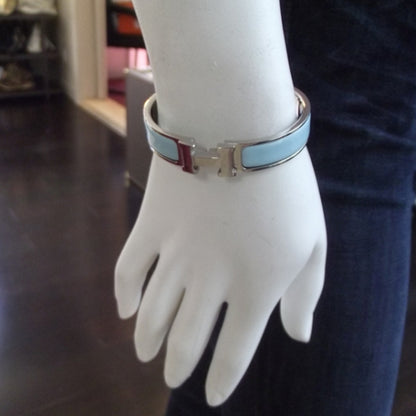 Hermes Enamel Clic Clac H Bracelet PM Bleu 2 of 5