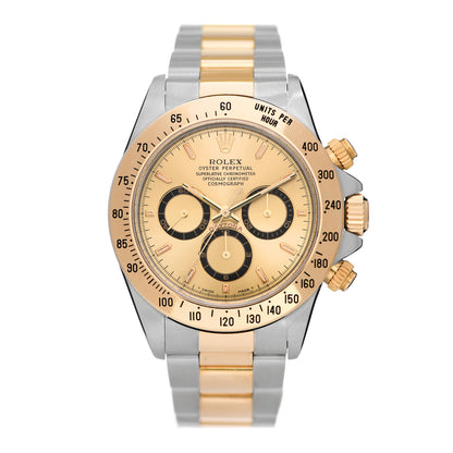 Rolex Stainless Steel 18K Yellow Gold 40mm Oyster Perpetual Cosmograph Daytona Watch Champagne 16523 1 of 4